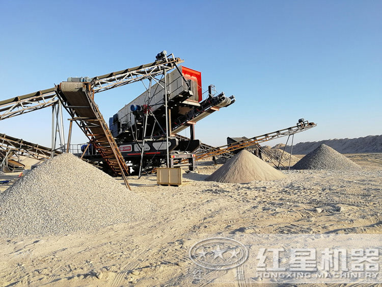 移動制砂機(jī)生產(chǎn)圖，多種制砂規(guī)格可以選擇